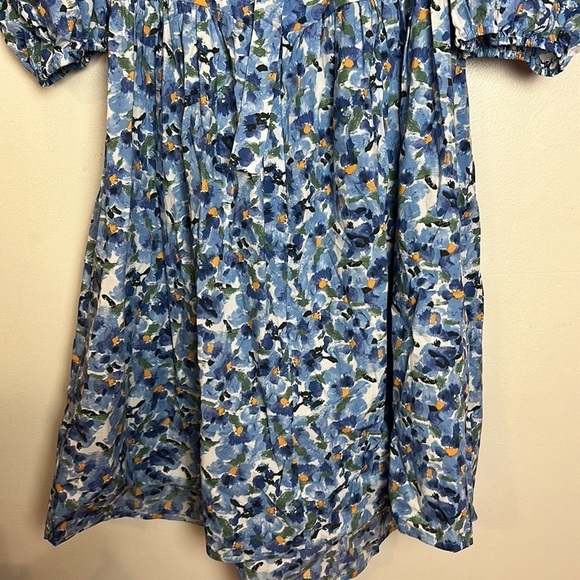 Jacquie The Label Watercolor Floral Print Puff Sleeve Tie Back Babydoll Dress - Picture 15 of 15